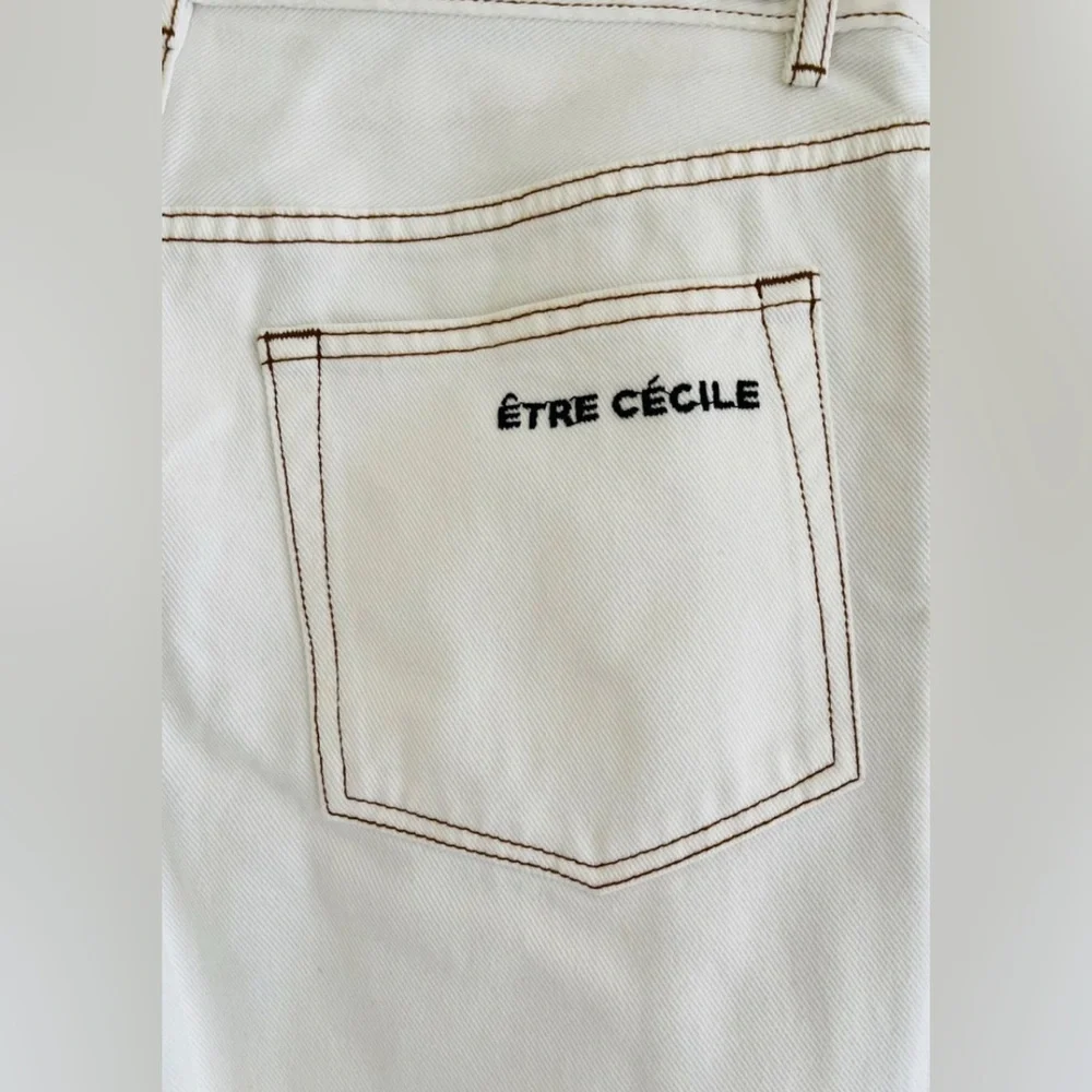 Etre Cecile Chic Designer Boot Cut Jeans with Multicolored Stripes (Size 25)